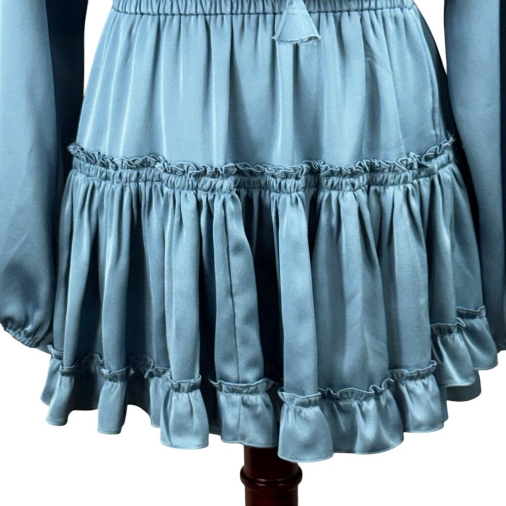 MISA Los Angeles Lorena Mini Dress Blue Gray Small - Picture 5 of 9